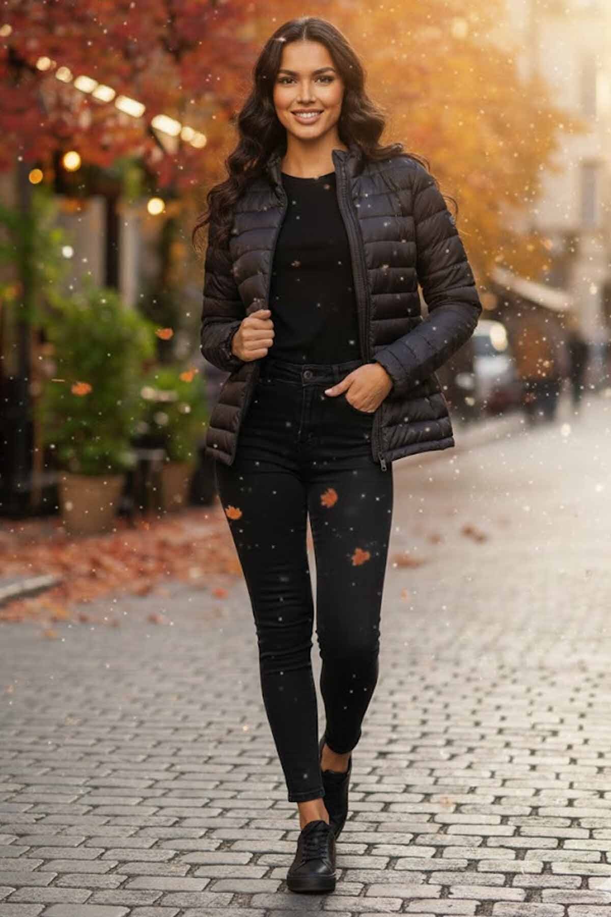 hummel  Kadın Beyaz Rüzgar Geçirmez Sıcak Tutan Elyaf Dolgu Mont - Görsel 5