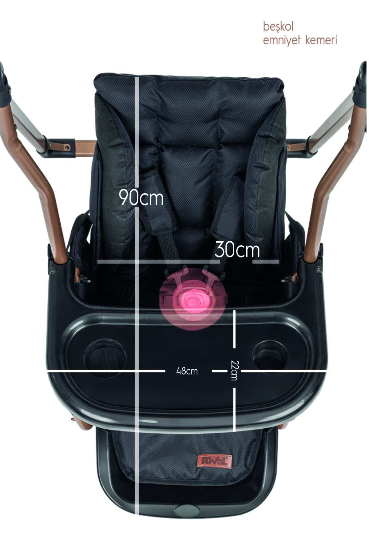 Rival RV128 Candy Mama Tepsili Bebek & Çocuk Salıncak Gold Kahve fotoğrafı 5 (önizleme)