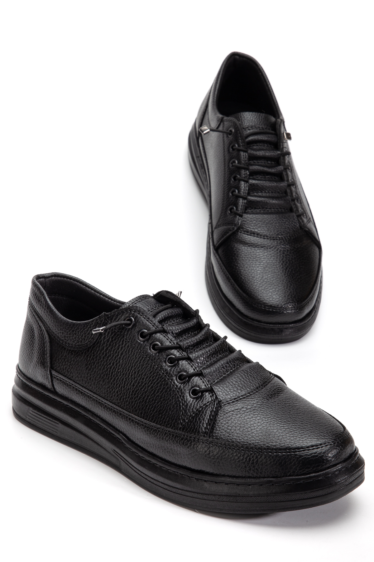 MY GROSS SHOES  Erkek Siyah Günlük Ortopedik Dikişli Hafif Taban Yürüyüş Garantili Spor Ayakkabı - Görsel 5