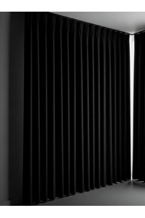 Karesi BYL PLY Siyah-Antrasit Renk Işık Geçirmez Pilesiz Blackout Fon Perde –...