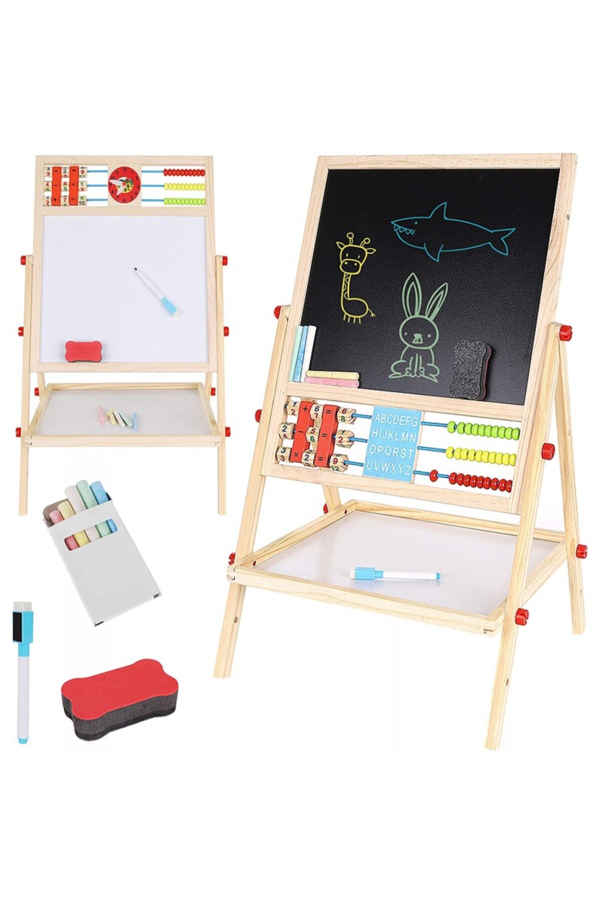 PROCART Магнитна дъска 29x32,5 см, 2 страни, калкулатор, тебешир, маркер и гъба