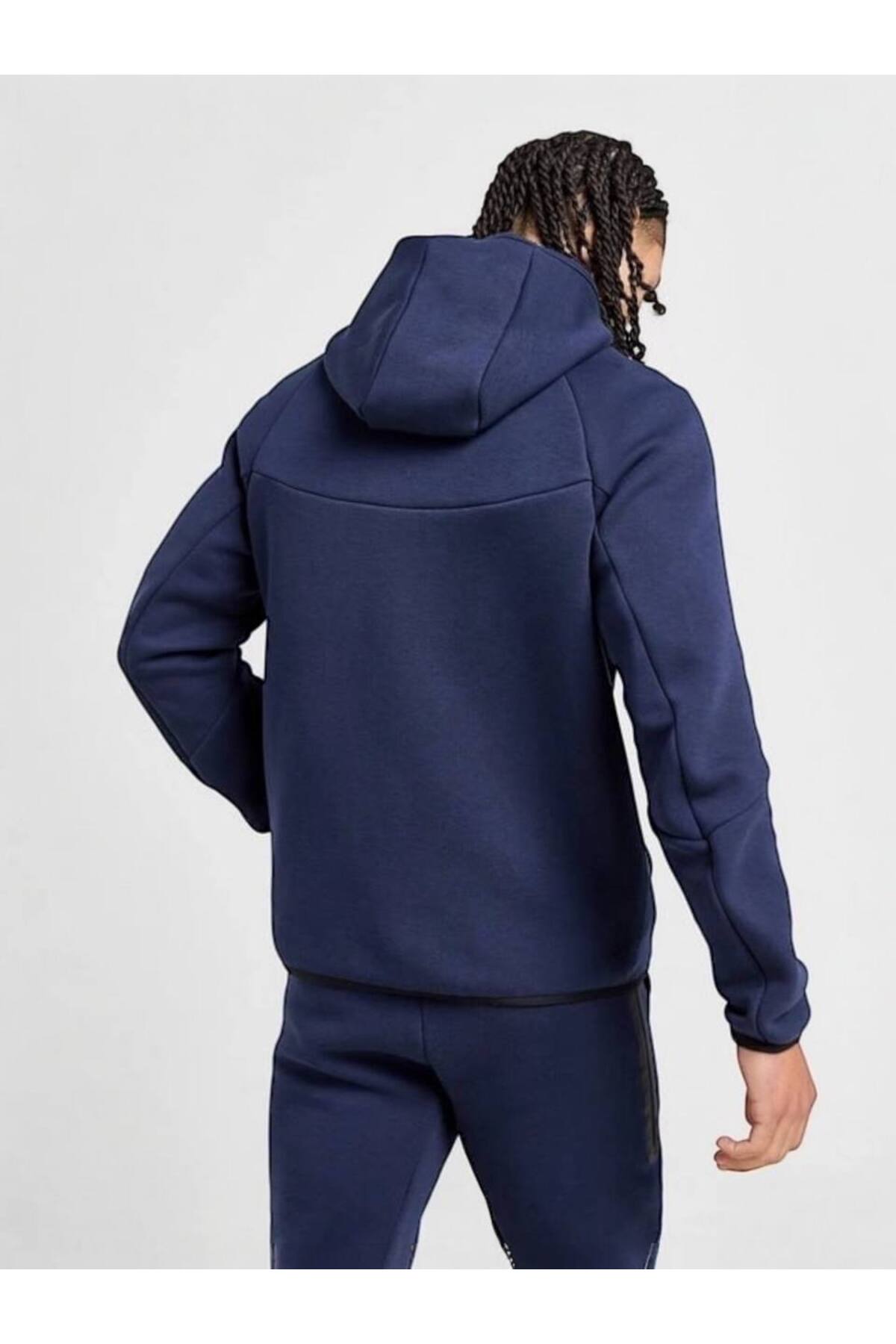 Tech Fleece Double Face Eşofman Takım — سرمه‌ای 1112 — تصویر 5 از 7