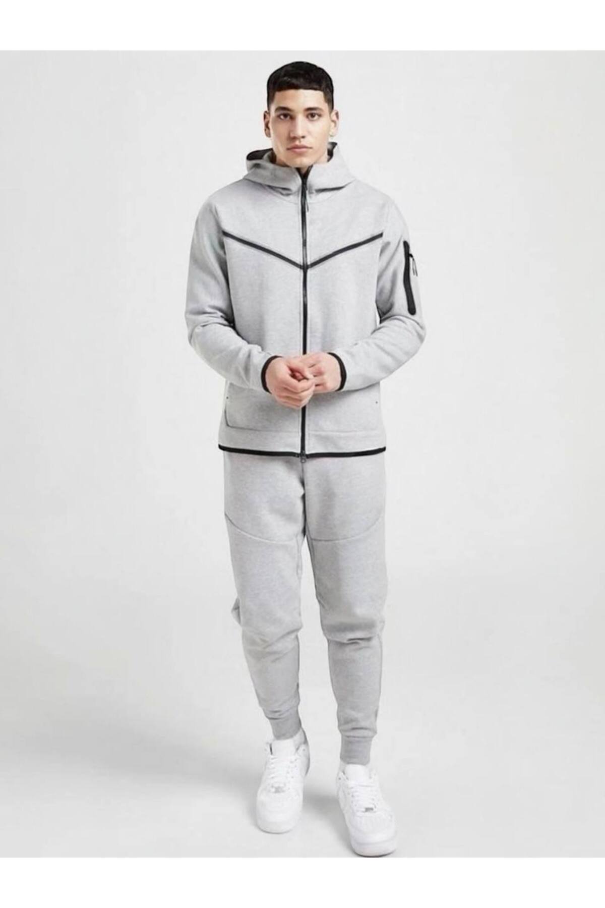 Tech Fleece Double Face Eşofman Takım — خاکستری 1112 — تصویر 2 از 6
