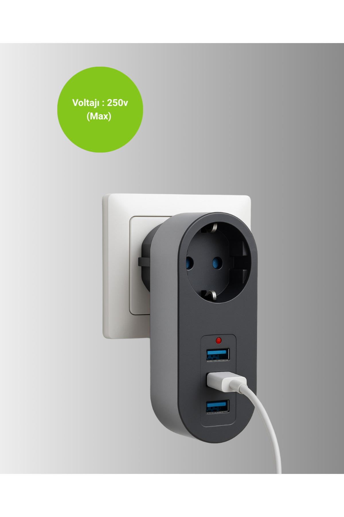 UCUZTEKNO Çocuk Korumalı Termal Priz – 3'lü USB Şarj ve Akım Koruması fotoğrafı 5 (önizleme)