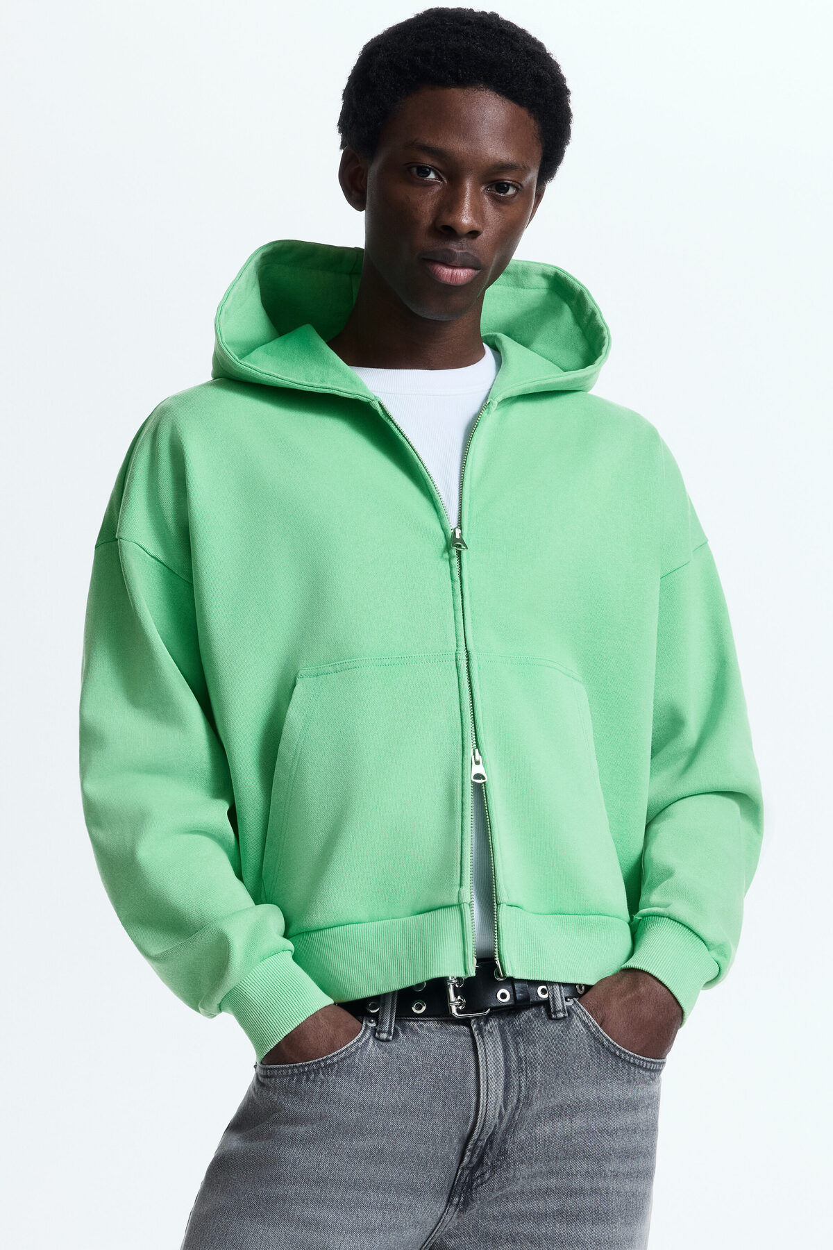 تاپ کلاه‌دار و زیپ‌دار، مناسب برای سایز بزرگ اچ اند ام سویشرت H&M