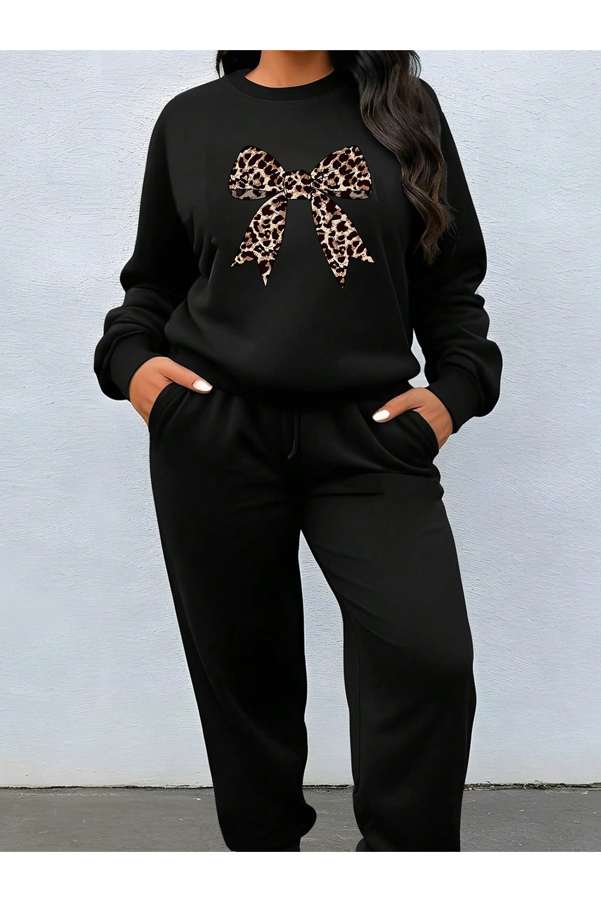 MODAVİBE Дамски спортен екип с обло деколте, 2-слоен, удобен крой – мека мате...