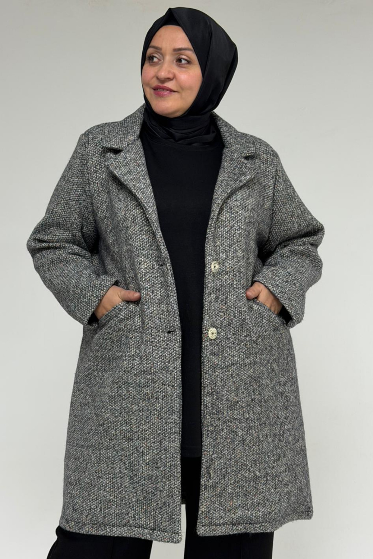 Rachel 様 Eslina 53052 Palton Rachel mărime mare - negru- Trendyol