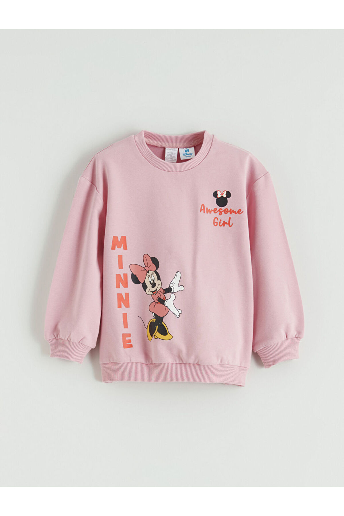LC Waikiki GiyÇık Store den Pembe Bisiklet Yaka Minnie Mouse Baskılı Kız Bebek Sweatshirt ve Tayt fotoğrafı 3 (önizleme)