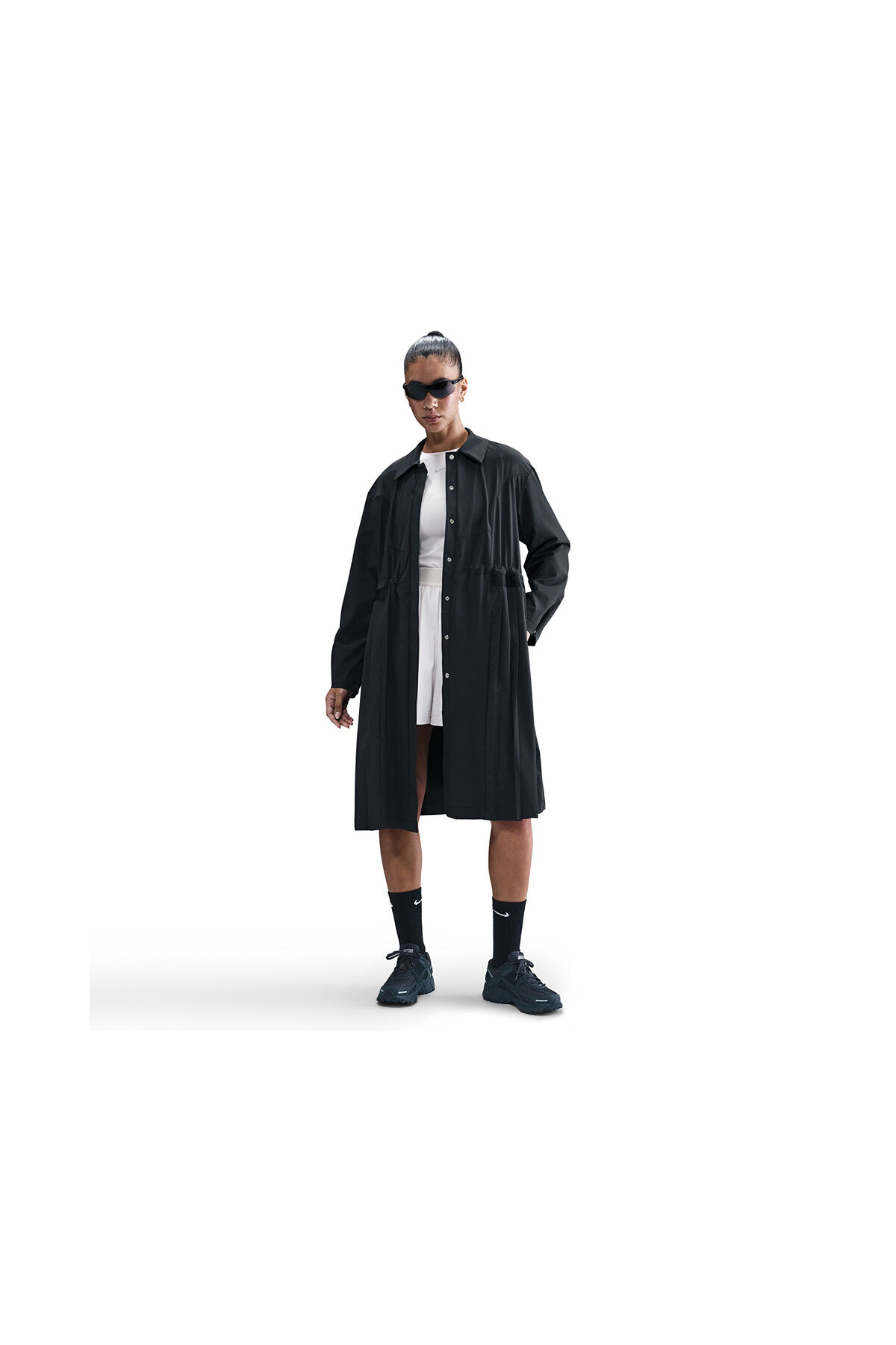 nike black trench coat
