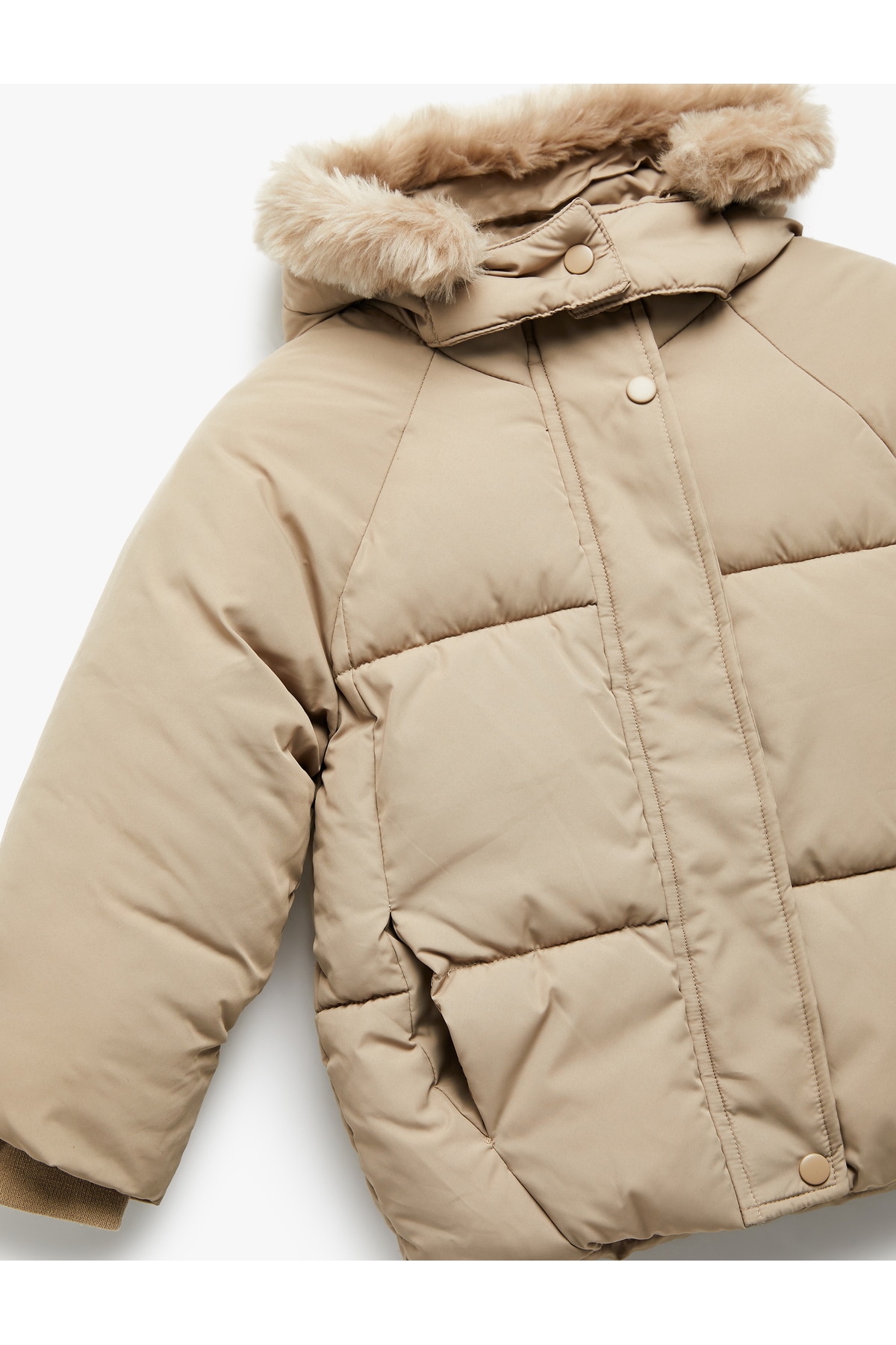 Koton Kapşonlu Uzun Kollu Kapitone Şişme Mont fotoğrafı 3 (önizleme)