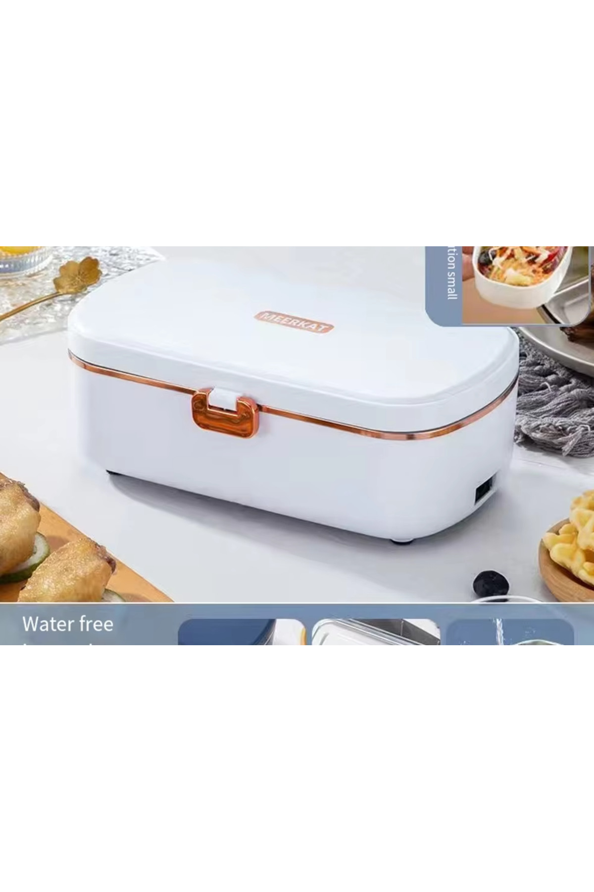 White electric lunch box from the European Union, portable Bento box for heating food, water-free, made of