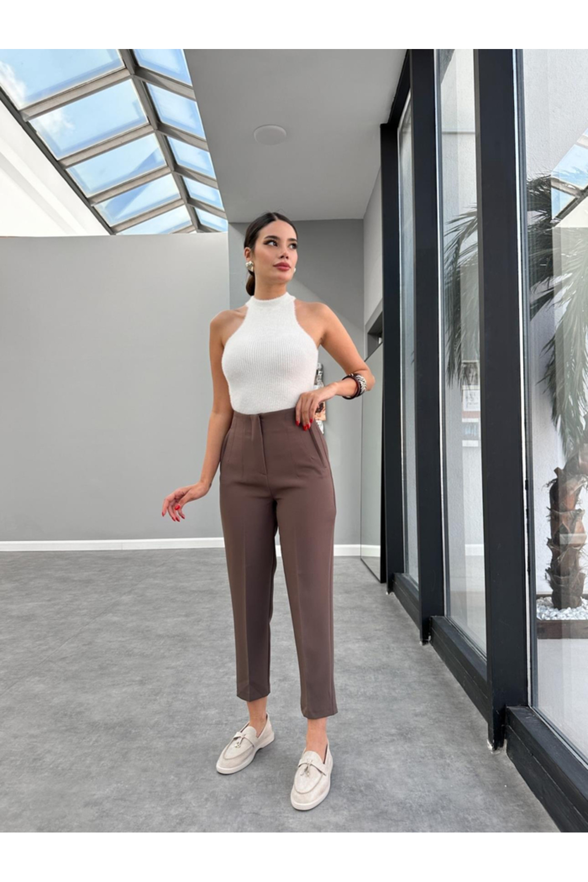 LOKADI  Kadın Pensli Perry Havuç Pantolon - Görsel 4