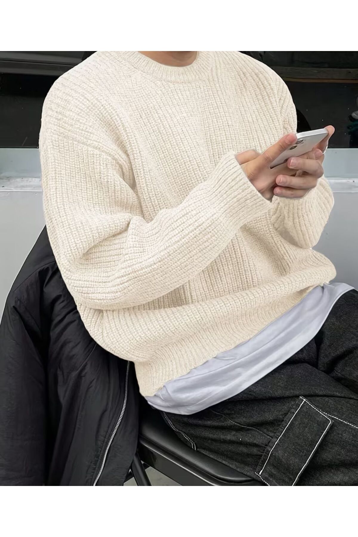 FAVORİST  ERKEK ÖRME TRİKO KAZAK BİSİKLET YAKA BTK - Görsel 2