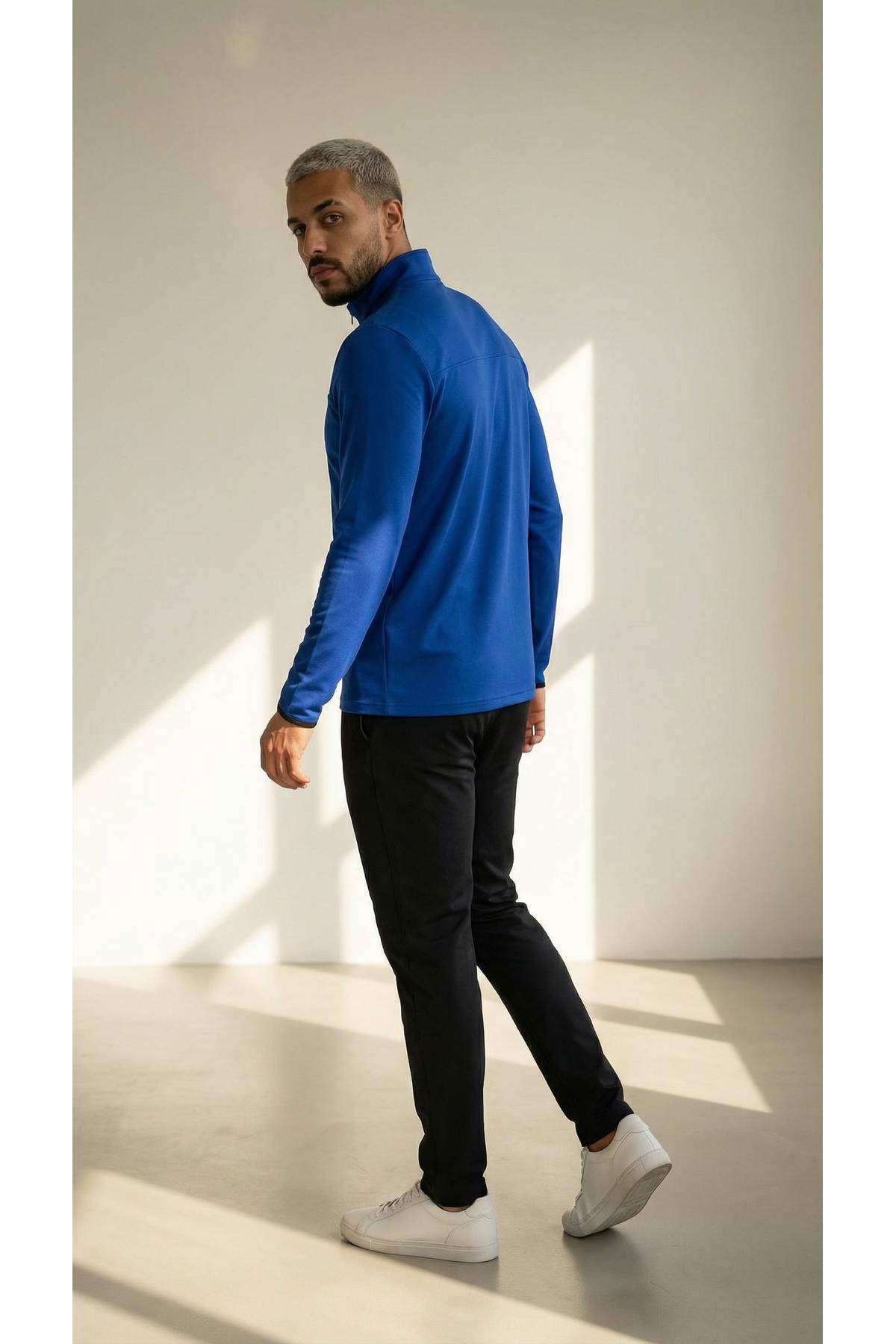 CLAW UP WORK SCUBA HALF ZIP SWEAT | SAX BLUE (Slim Fit Yarım Fermuarlı Scuba Sweatshirt) görsel 4