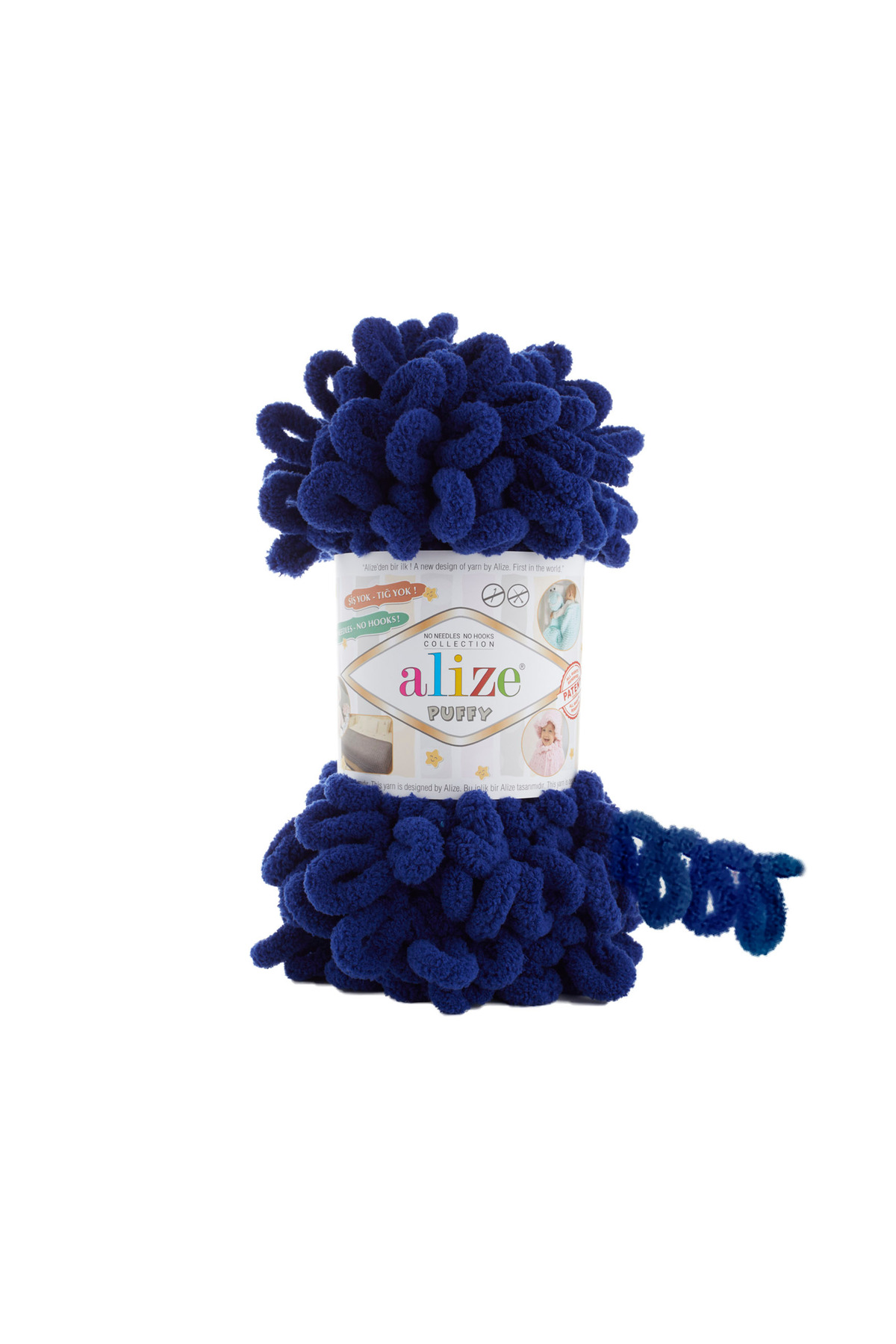 Puffy 1 Piece 360 Hand Knitting Yarn Hand Knitted Heart Pillow Baby Blanket Knitting Rope 360 Midnight Blue