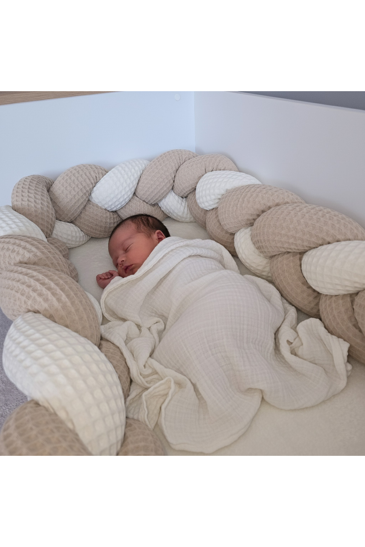 Baby Étoile Beşik Kenar Koruyucu- Pike Kumaş - 360 cm uzunluk - fotoğrafı 2 (önizleme)