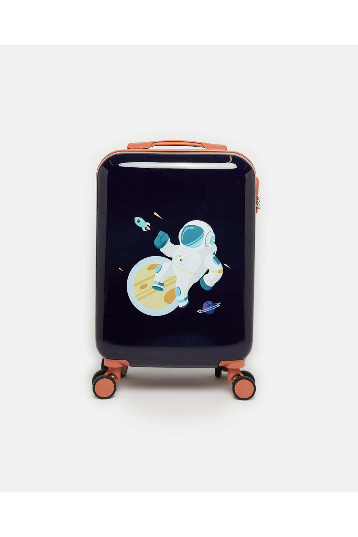 حقيبة عربة رواد الفضاء باللون الأسود للأطفال (18 ب...