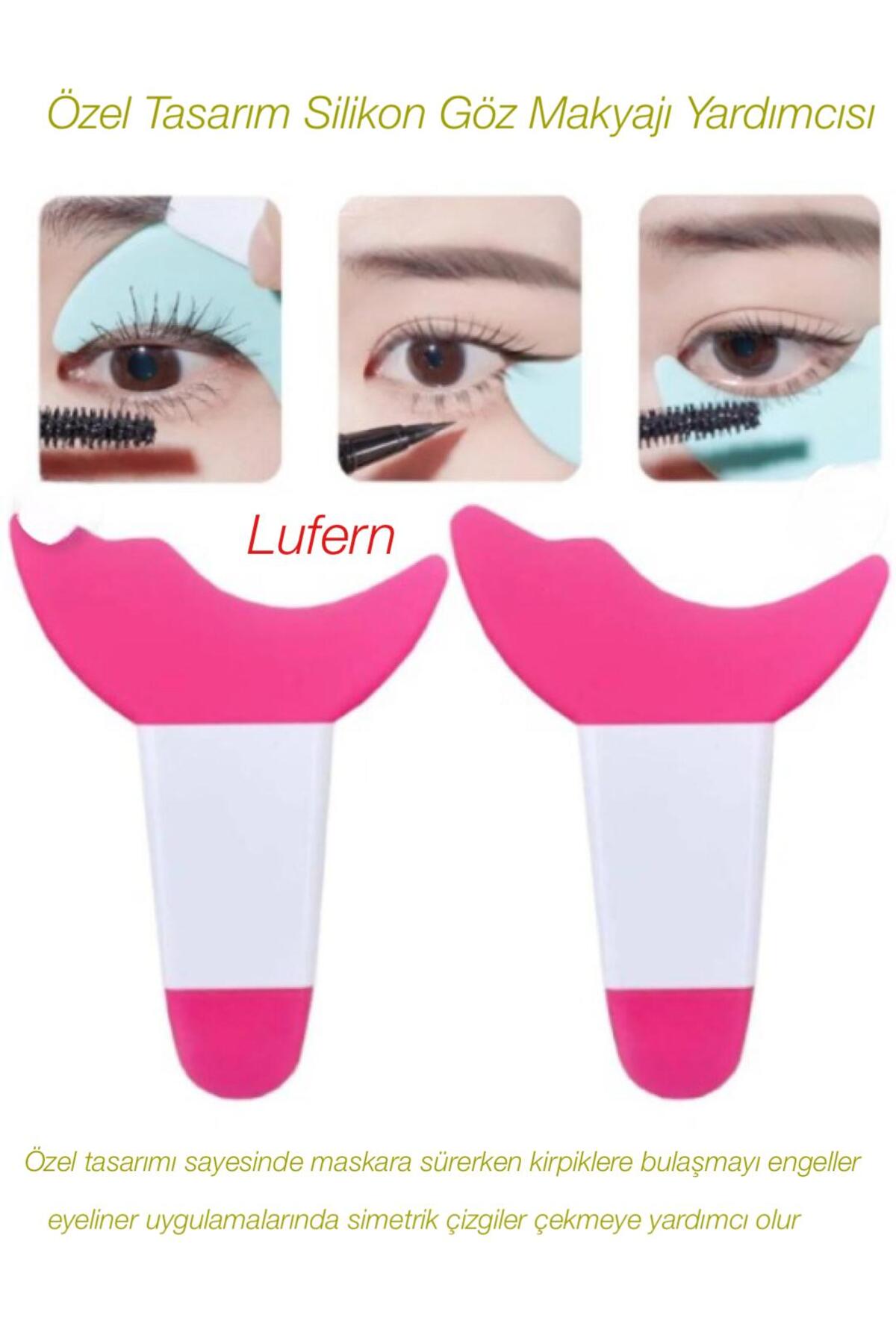 Lufern Özel Tasarım Silikon Göz Makyajı Yardımcısı Maskara Eyeliner Kirpik Yüz Maskesi Krem Serum — Kompakt Hassas Yumuşak Pratik