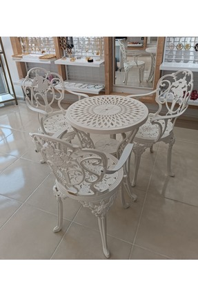 IVF Isparta Model 3'lü Ferforje Görünümlü Plastik Fiskos Masalı Takım