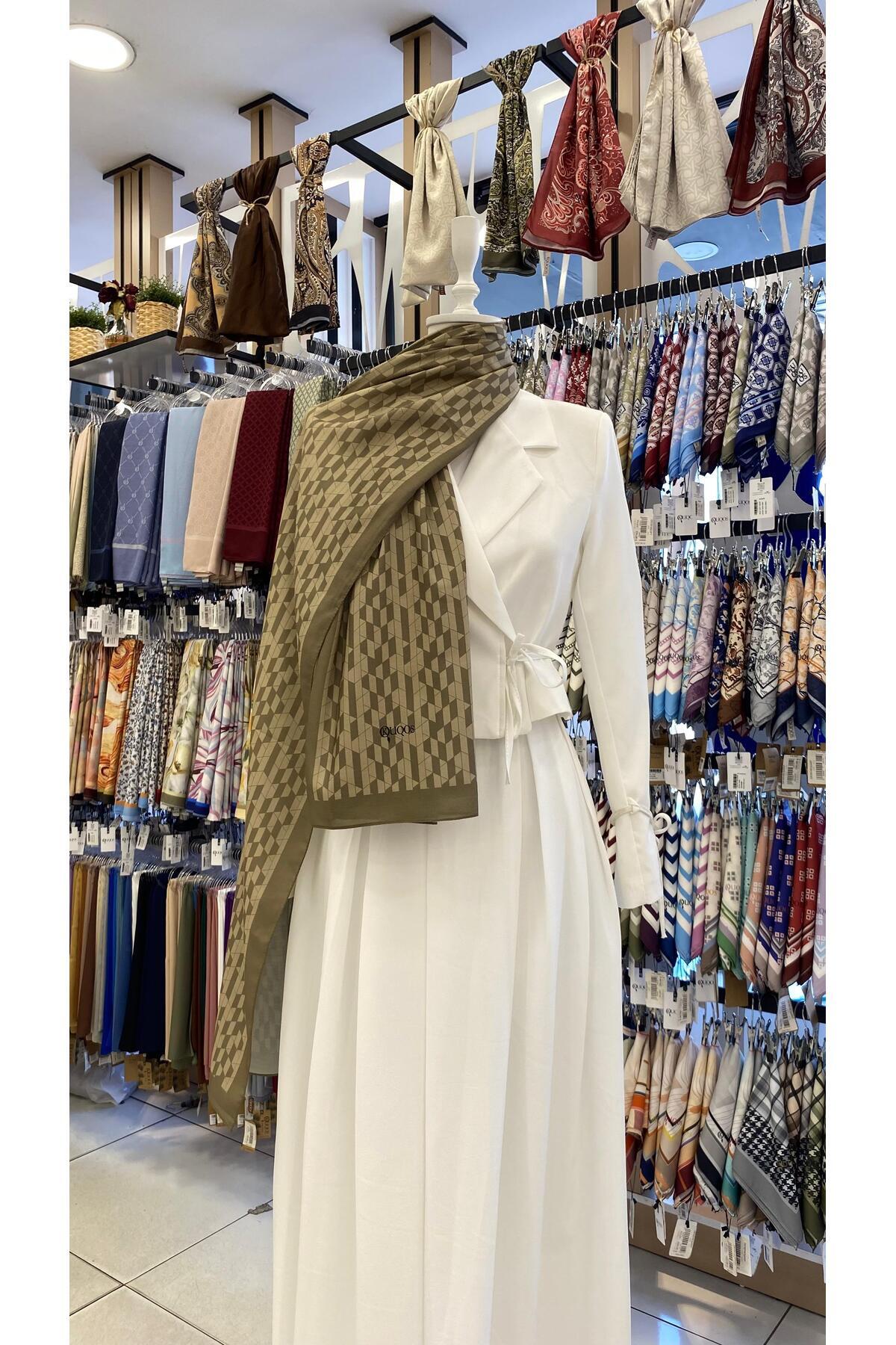 Minimal Geometry Shawl Khaki