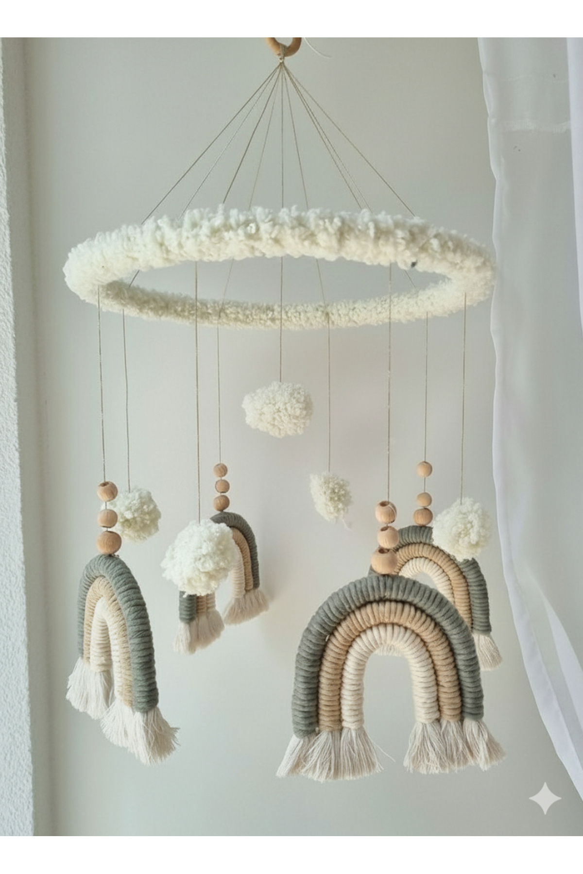 Nilsu Tasarım Bebek dönencesi-Beşik süsü-Bebek odası dekor Müziksizdir fotoğrafı 2 (önizleme)