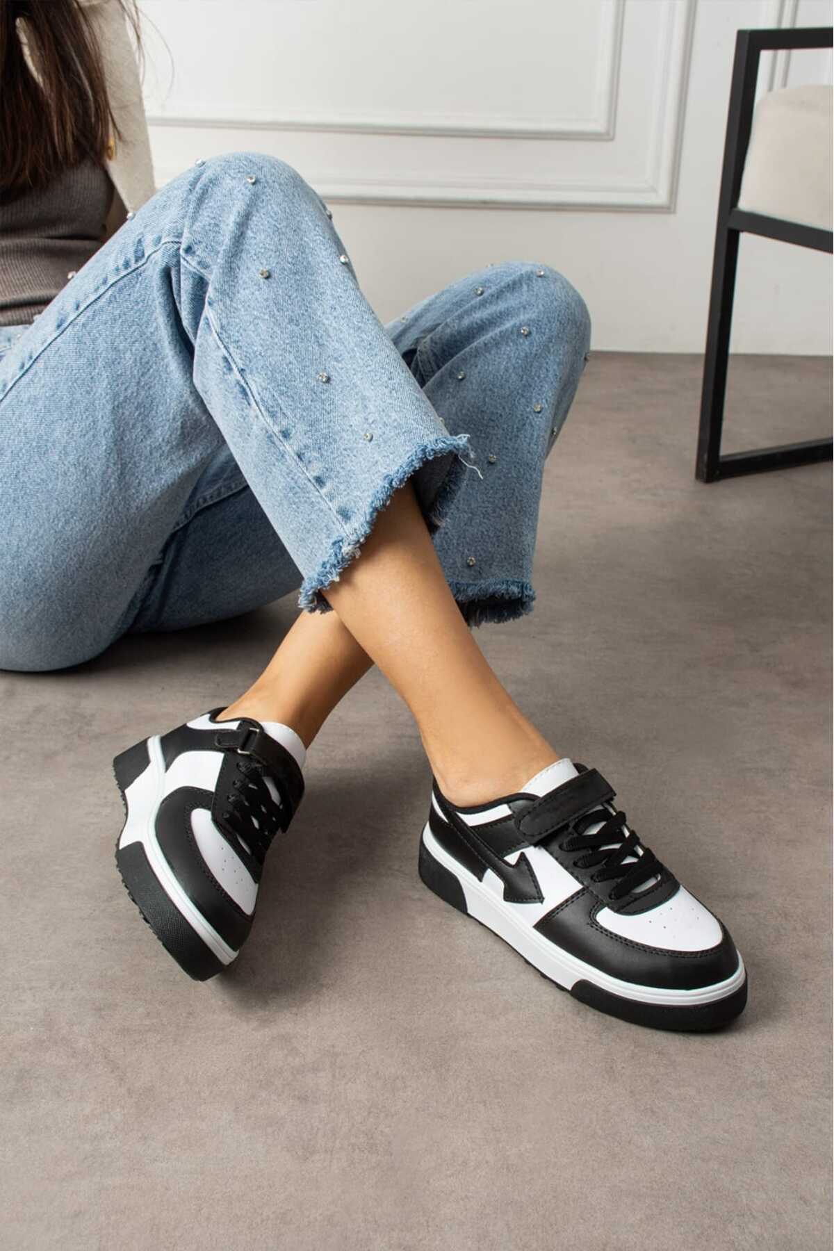 GAK RUN Unisex Cırtlı Rahat Günlük Sneaker renklı taban Spor Ayakkabı görsel 3