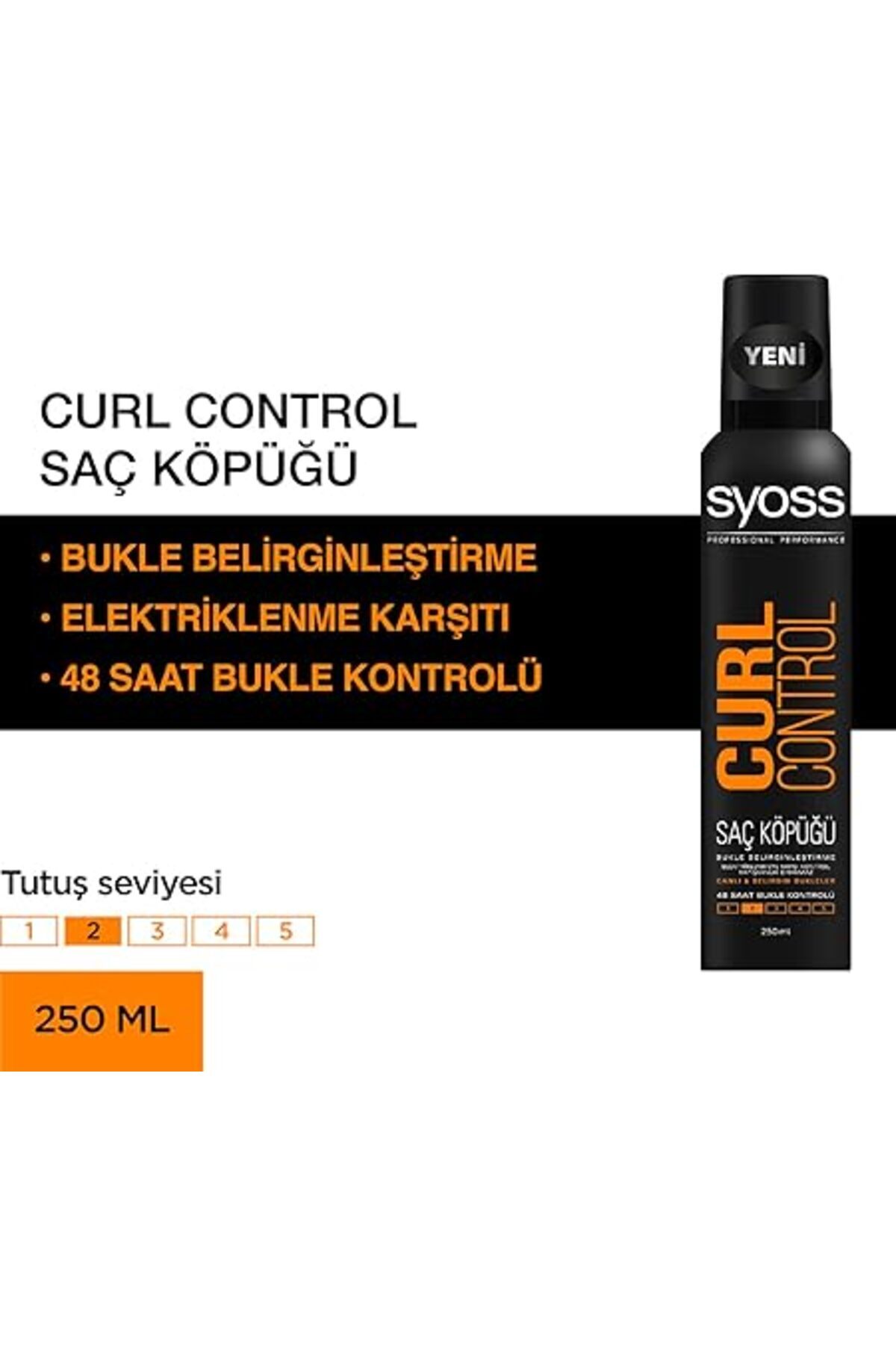 Styling Syoss Curl Control- Bukle Belirginleştirici Köpük, 250 Ml — ULDGSTRRCETAVRT-IX25-OHXK-W — تصویر 2 از 3