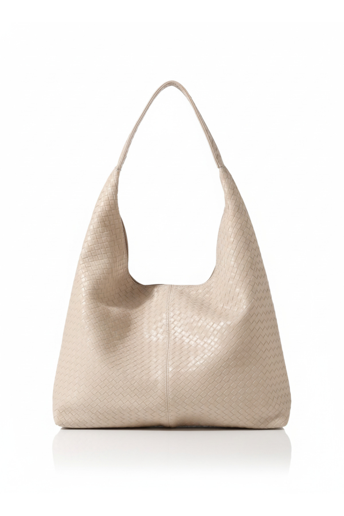 Zuna Studio Zaneria Krem Örgü Detaylı Shopper Kadın Omuz Çantası