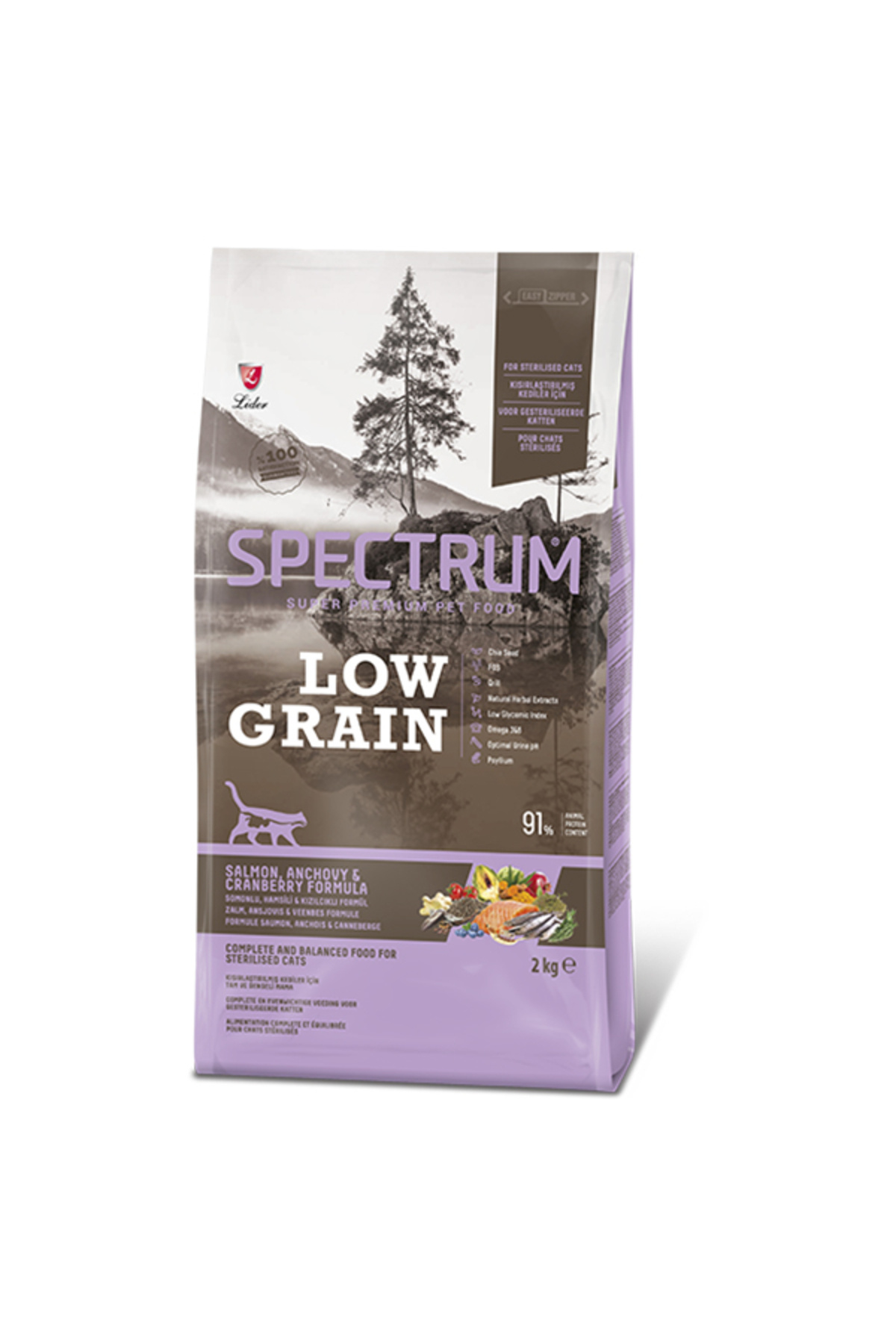 Spectrum Düşük Tahıllı Somonlu Hamsili ve Yaban Mersinli Kısırlaştırılmış Kedi Maması Yetişkin (1 -