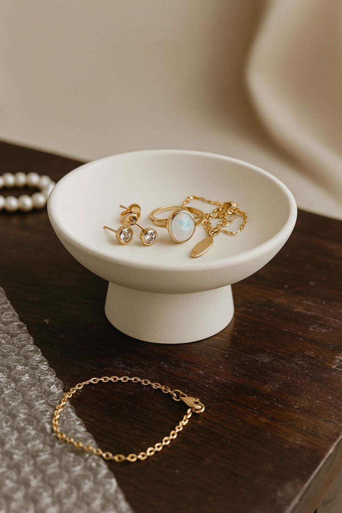 Minimal Ceramic Jewelry Organizer – High Stand Jewelry | Rings, Earrings, Necklace Organizer