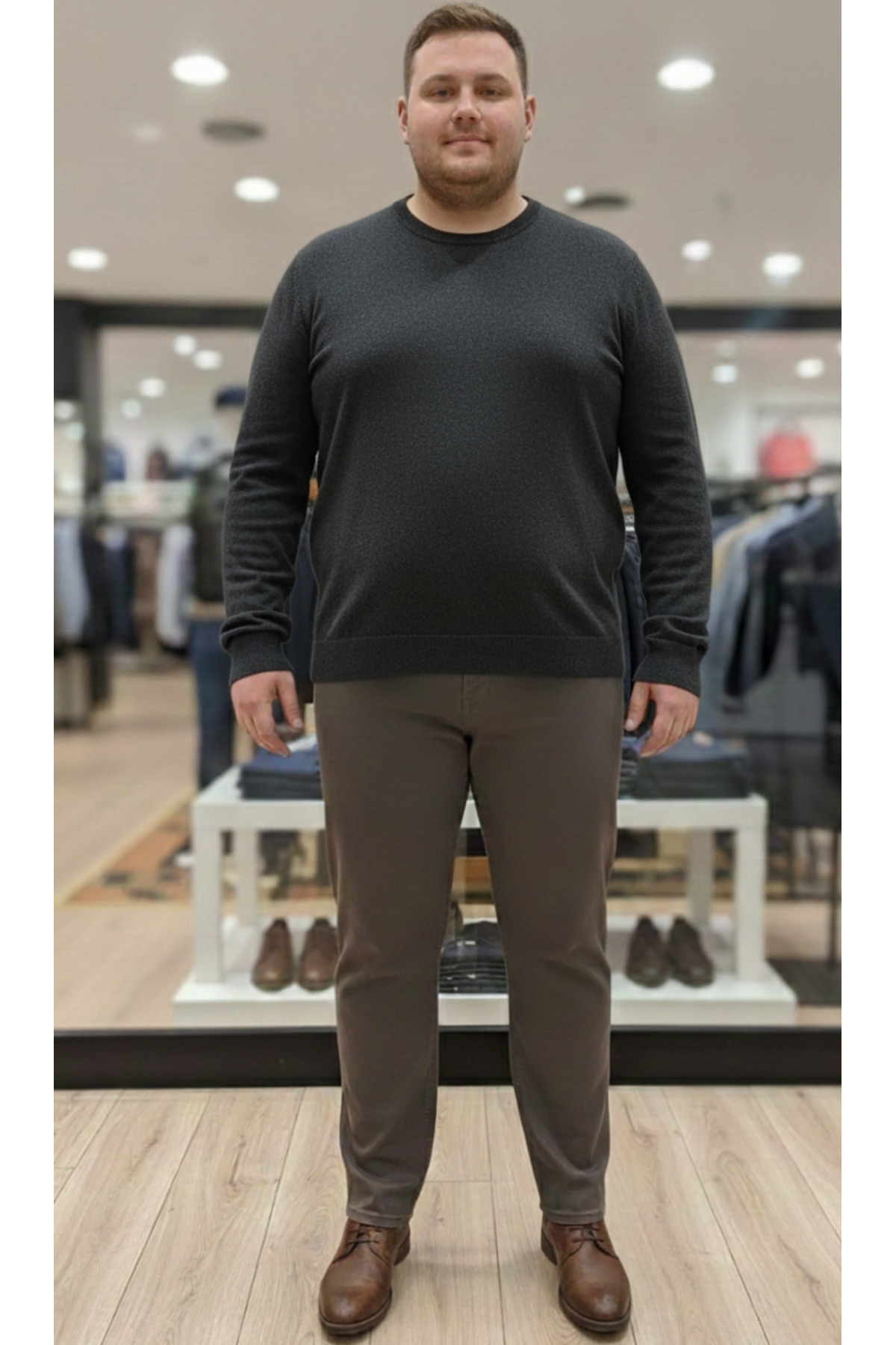 Aldem Store Büyük Beden Likralı Keten Görünümlü Erkek Denim Pantolon