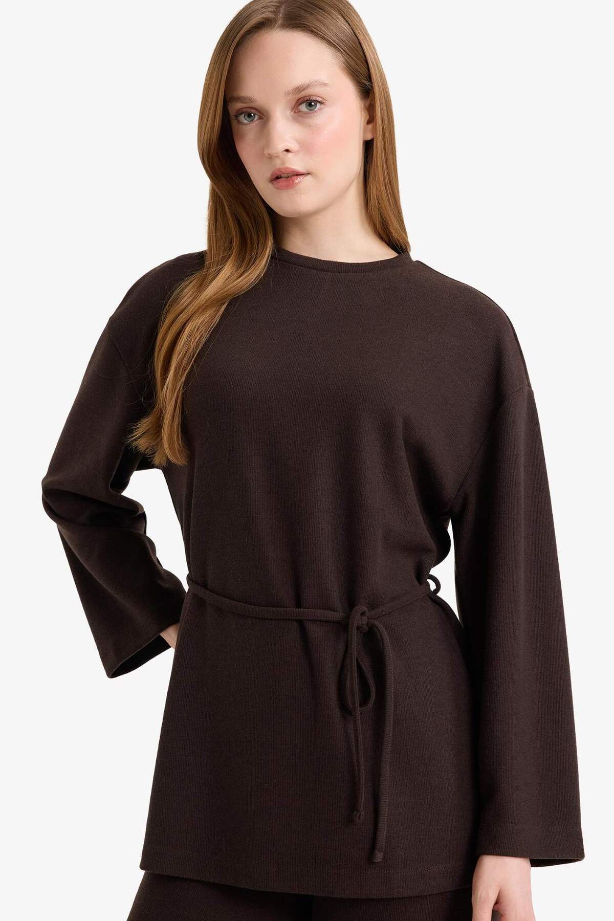 DeFacto Regular Fit Bağlamalı Uzun Kollu Tunik G4083AX25WN