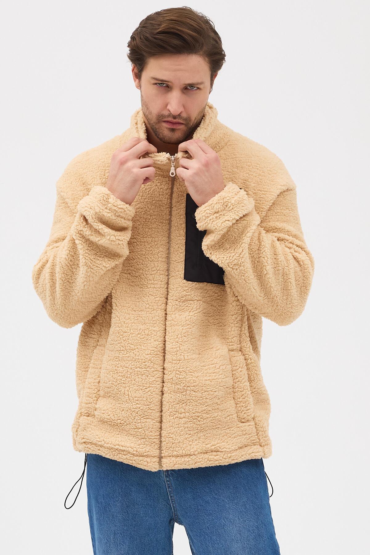 bh collection Erkek Peluş Oversize 5 Cepli Sweatshirt görsel 5