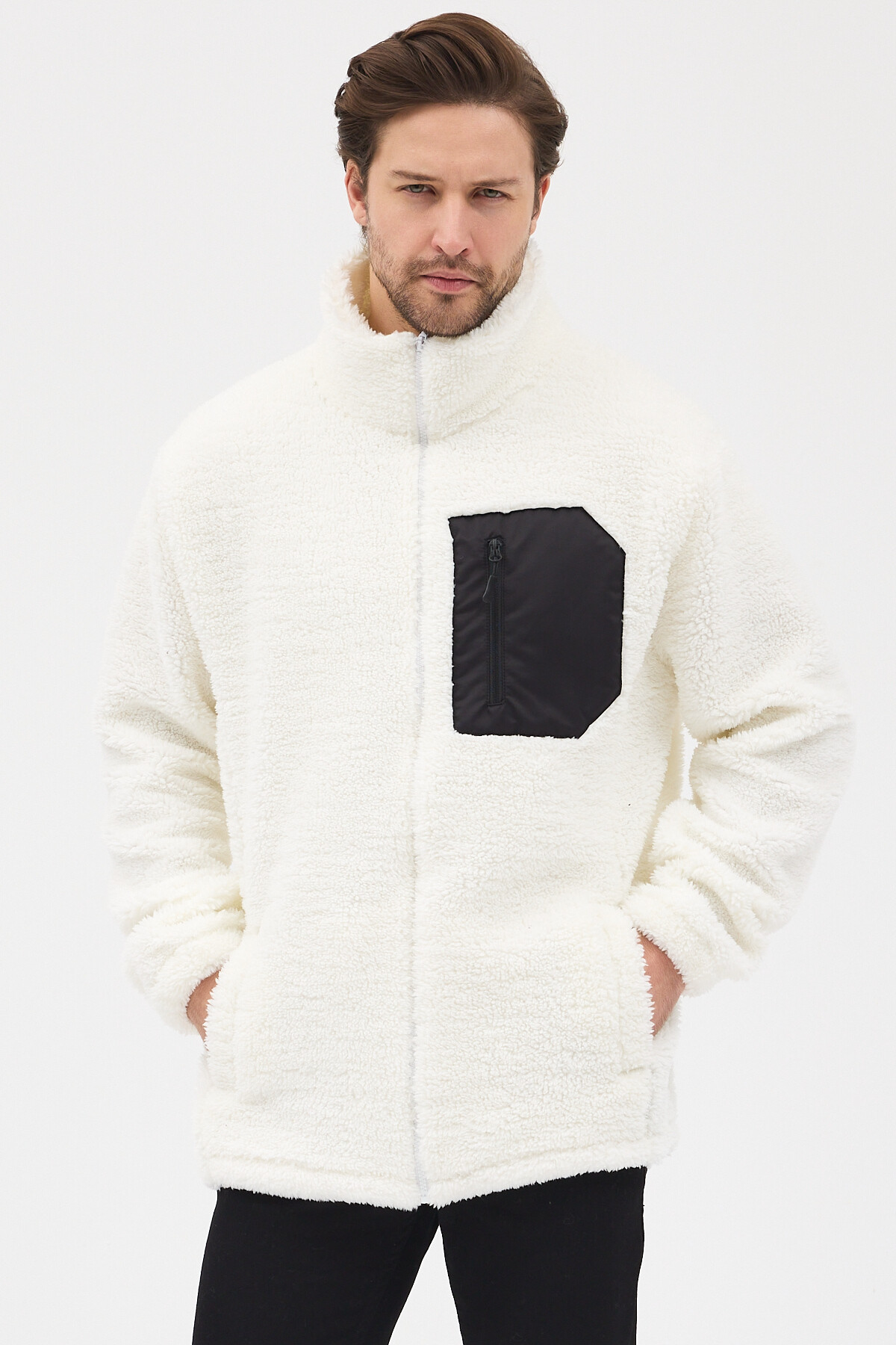 bh collection Erkek Peluş Oversize 5 Cepli Sweatshirt görsel 2