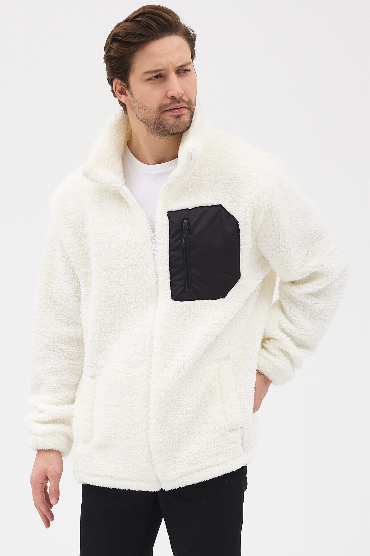 bh collection Erkek Peluş Oversize 5 Cepli Sweatshirt görsel 7