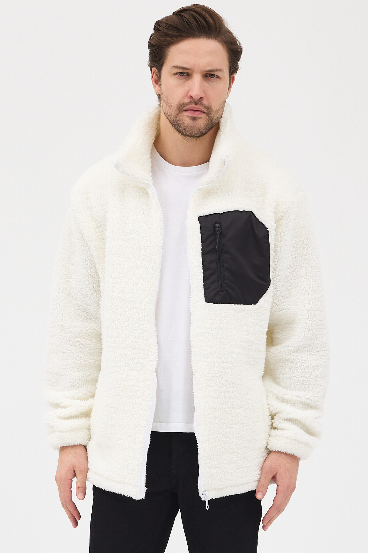 bh collection Erkek Peluş Oversize 5 Cepli Sweatshirt görsel 8