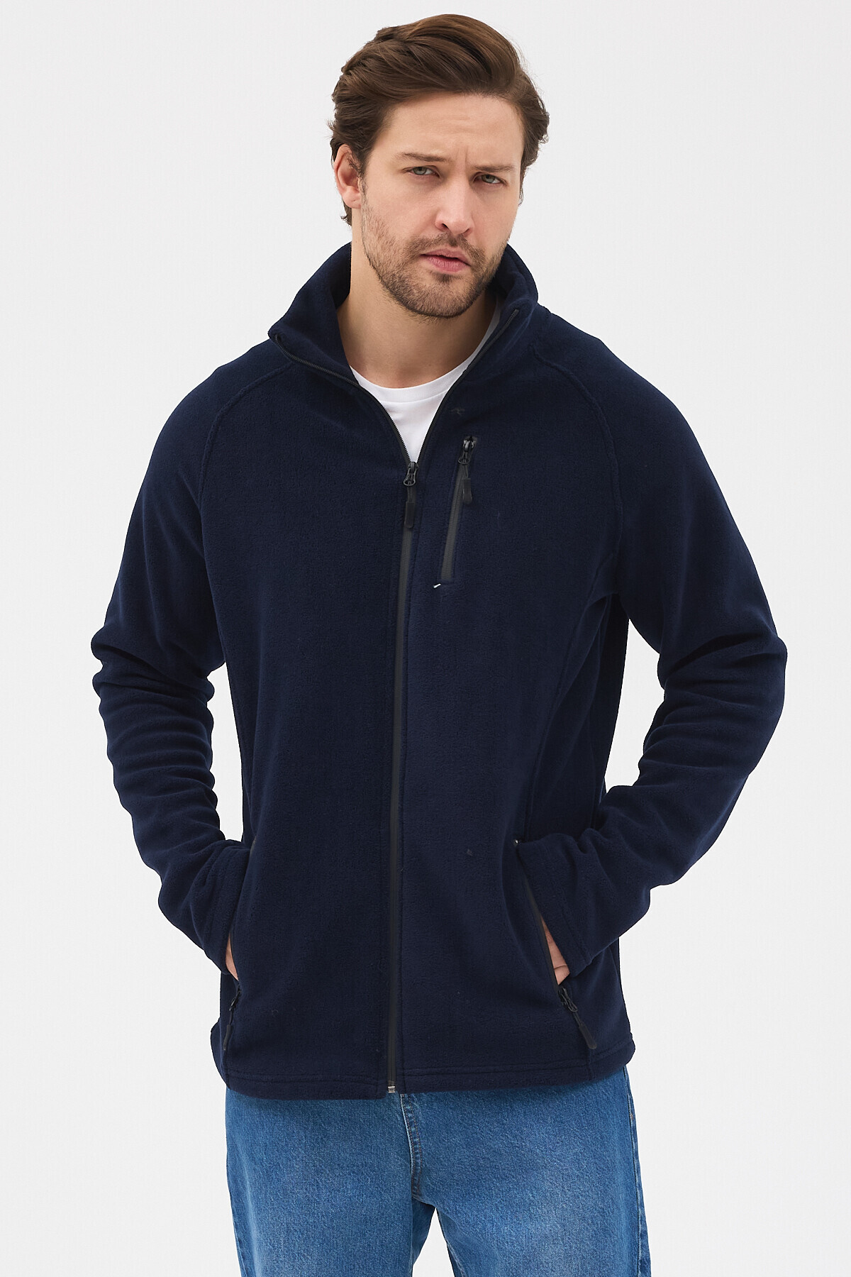 Erkek Polar 5 Cepli reglan kol — سرمه‌ای 0023 — تصویر 7 از 8