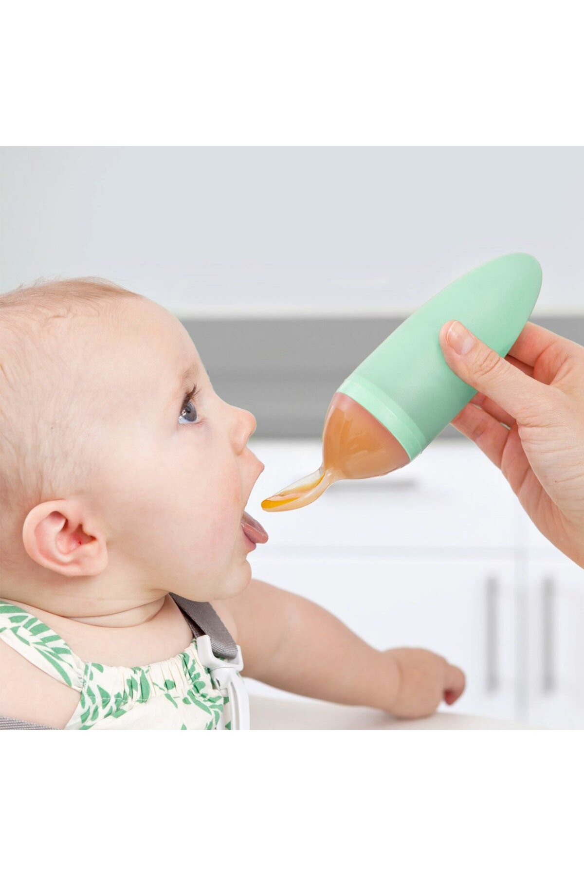 Tbn11419 بون - قاشق غذاخوری سیلیکونی اسکوارت سبز