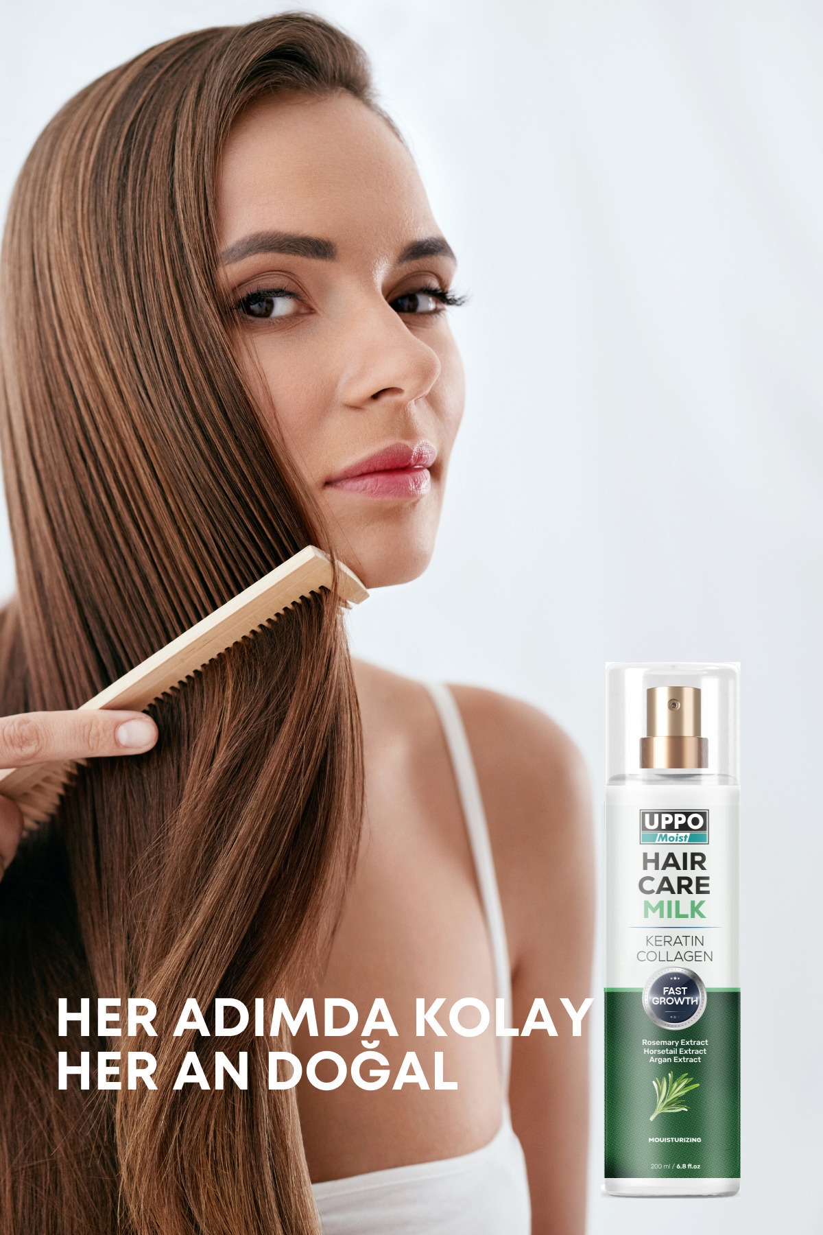 Saç sütü Argan yağı ve badem yağı kolejen keratin saç ısı koruyucu saç bakım spreyi — 648348484838 — تصویر 4 از 6