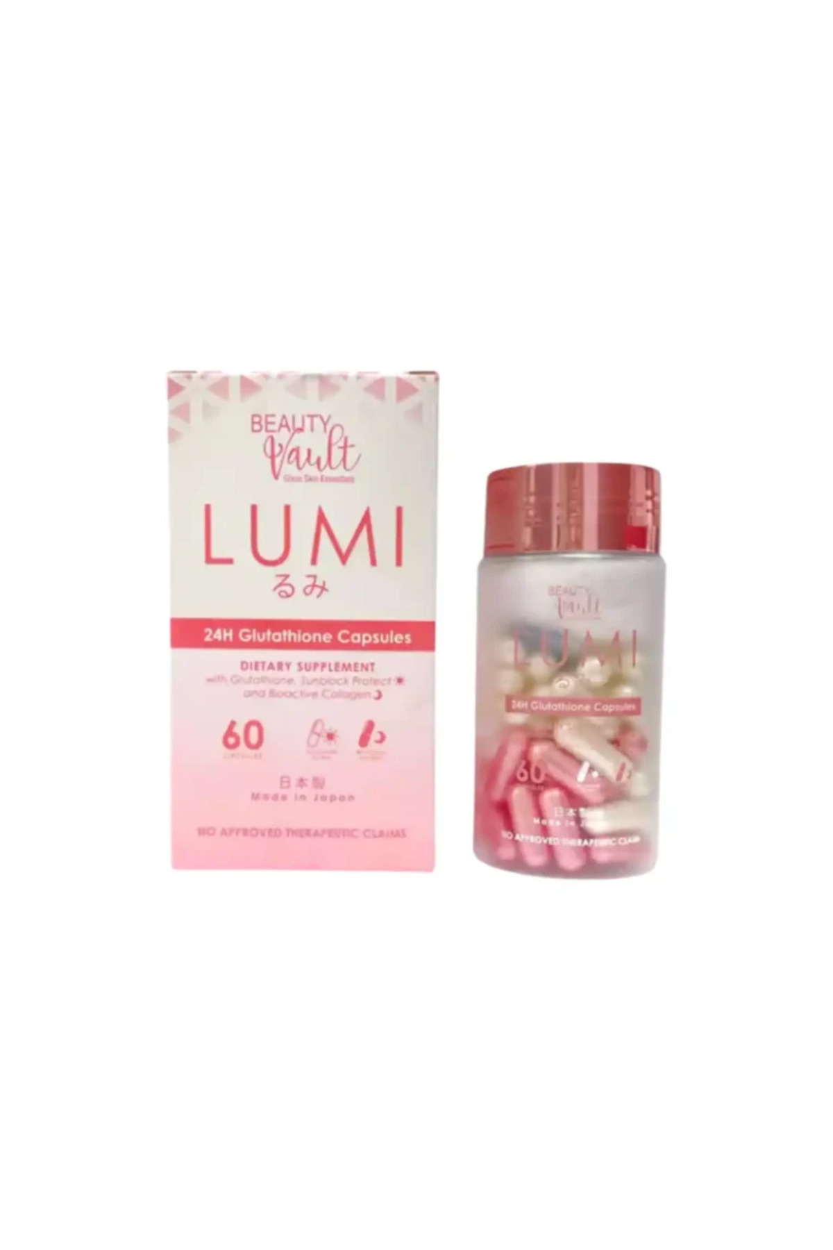 Beauty Vault Lumi 24 Hour Glutathione Capsules Dietary Supplement 60 caps-  Trendyol