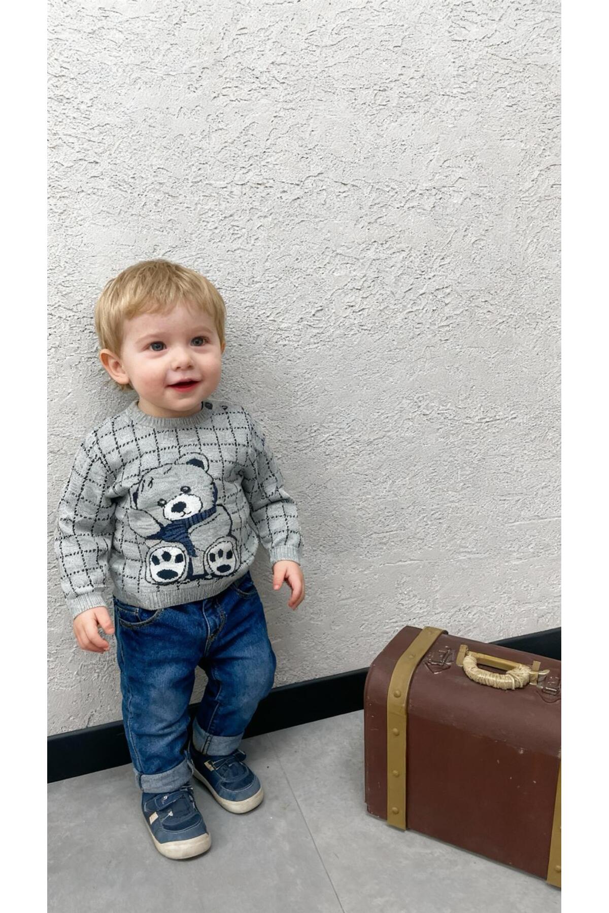 Gocoland Unisex Çocuk Ayıcık Baskı Triko Kazak fotoğrafı 2 (önizleme)