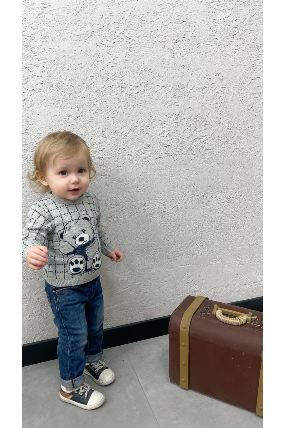 Gocoland Unisex Çocuk Ayıcık Baskı Triko Kazak fotoğrafı 3 (önizleme)