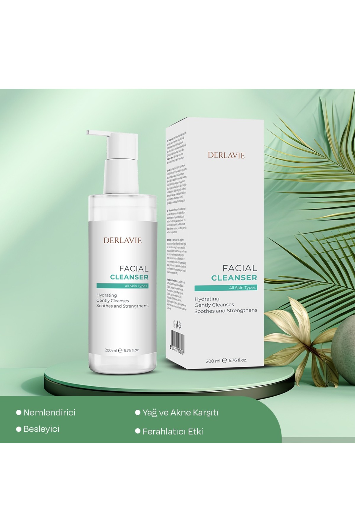 Yüz Temizleyici Jel 200 ml – Hyaluronik Asit ve Aloe Vera İçeren Jel — DLV-YTJ-200 — تصویر 3 از 3
