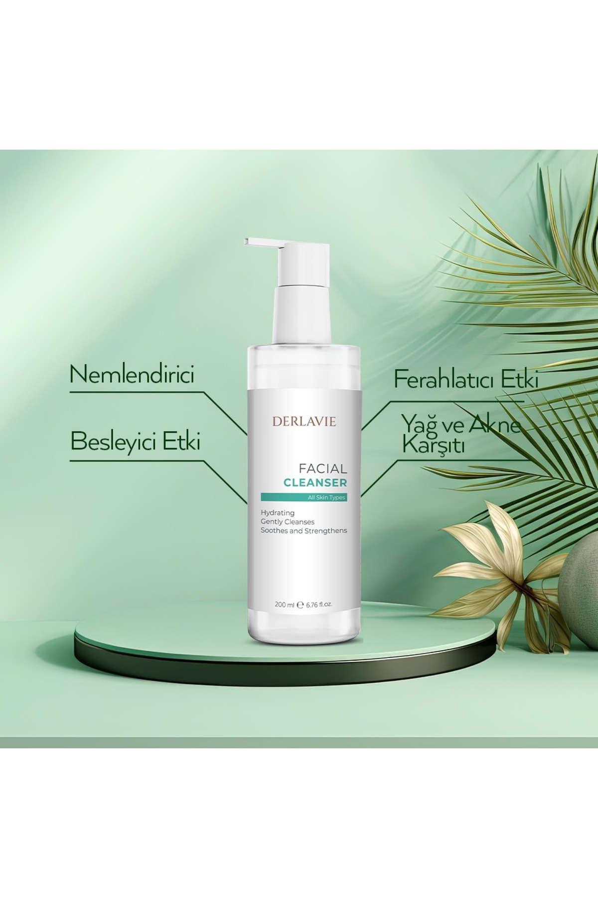 Yüz Temizleyici Jel 200 ml – Hyaluronik Asit ve Aloe Vera İçeren Jel — DLV-YTJ-200 — تصویر 2 از 3