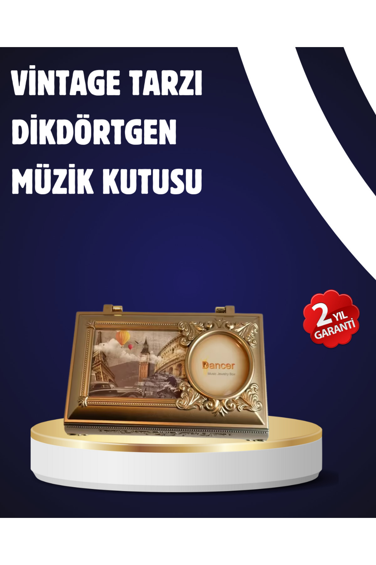 FREEDOM STOREE Piyano Tasarım Müzik Kutusu Balerin Figürü Ve Takı Bölmeli