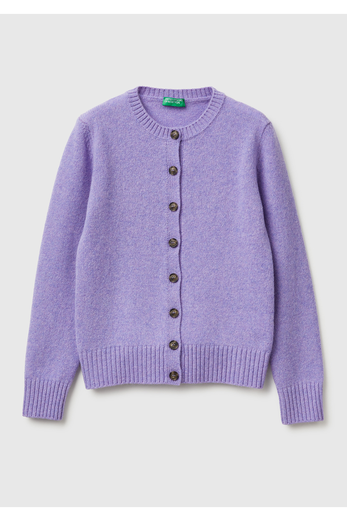 United Colors of Benetton  Kadın Koyu Lİla Shetland Hırka - Görsel 2