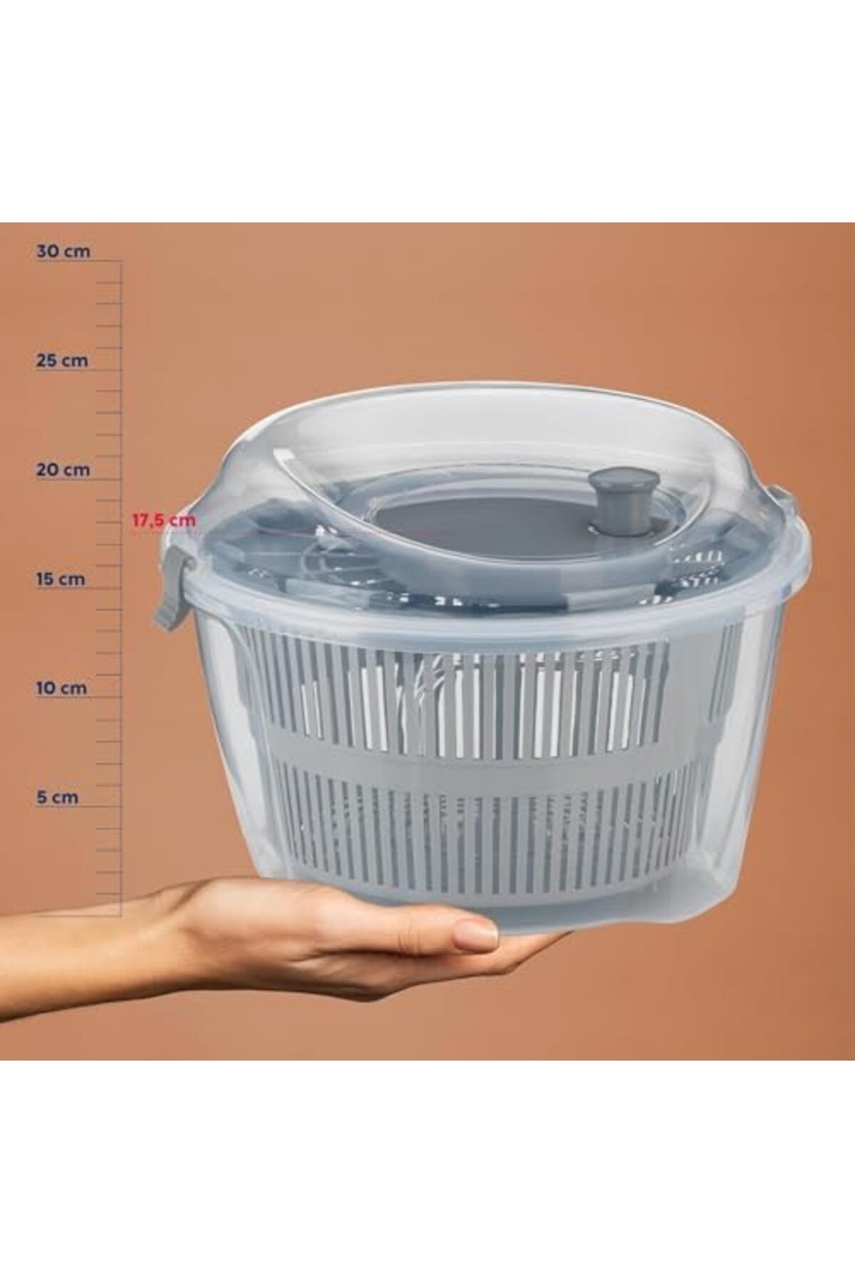 STOREMAX Sebze ve Salata Kurutucu 4.4 Litre Pratik Manuel Döner Mekanizmalı Su Filtresi 1200752