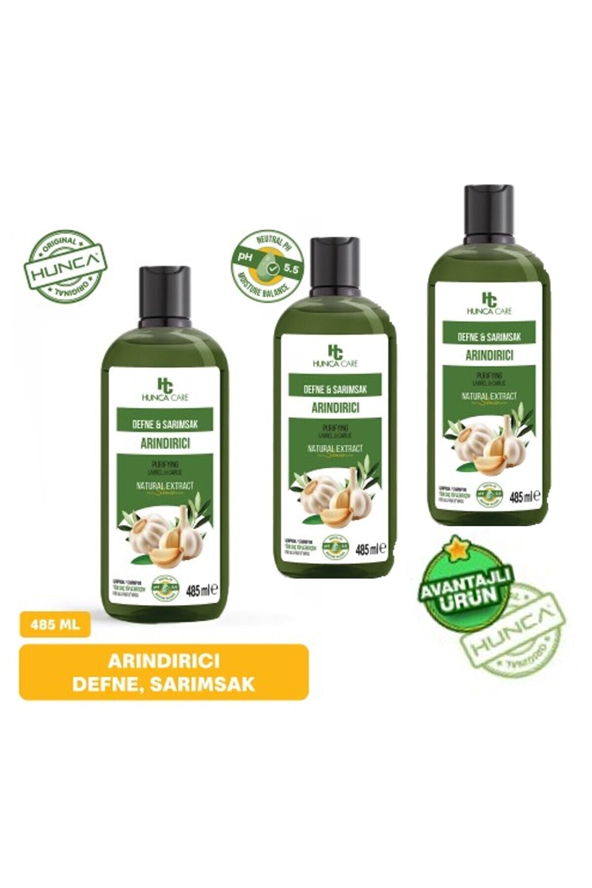 Hunca Set Hunca Care Defne Ve Sarımsaklı Şampuan, Saç Dökülmesine Karşı Yardımcı ...