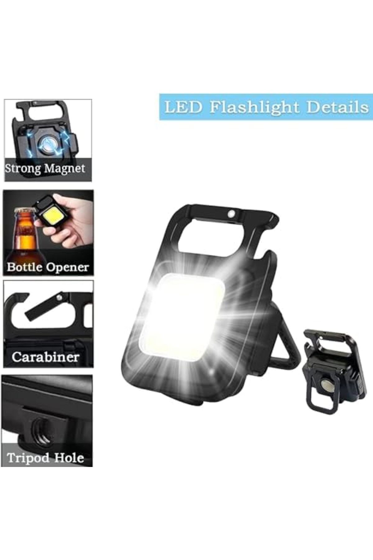 Yıldızan Mini COB LED Anahtarlık Fener – Güçlü Aydınlatma, Mıknatıslı ve Taşınabilir Tasarım 1190095