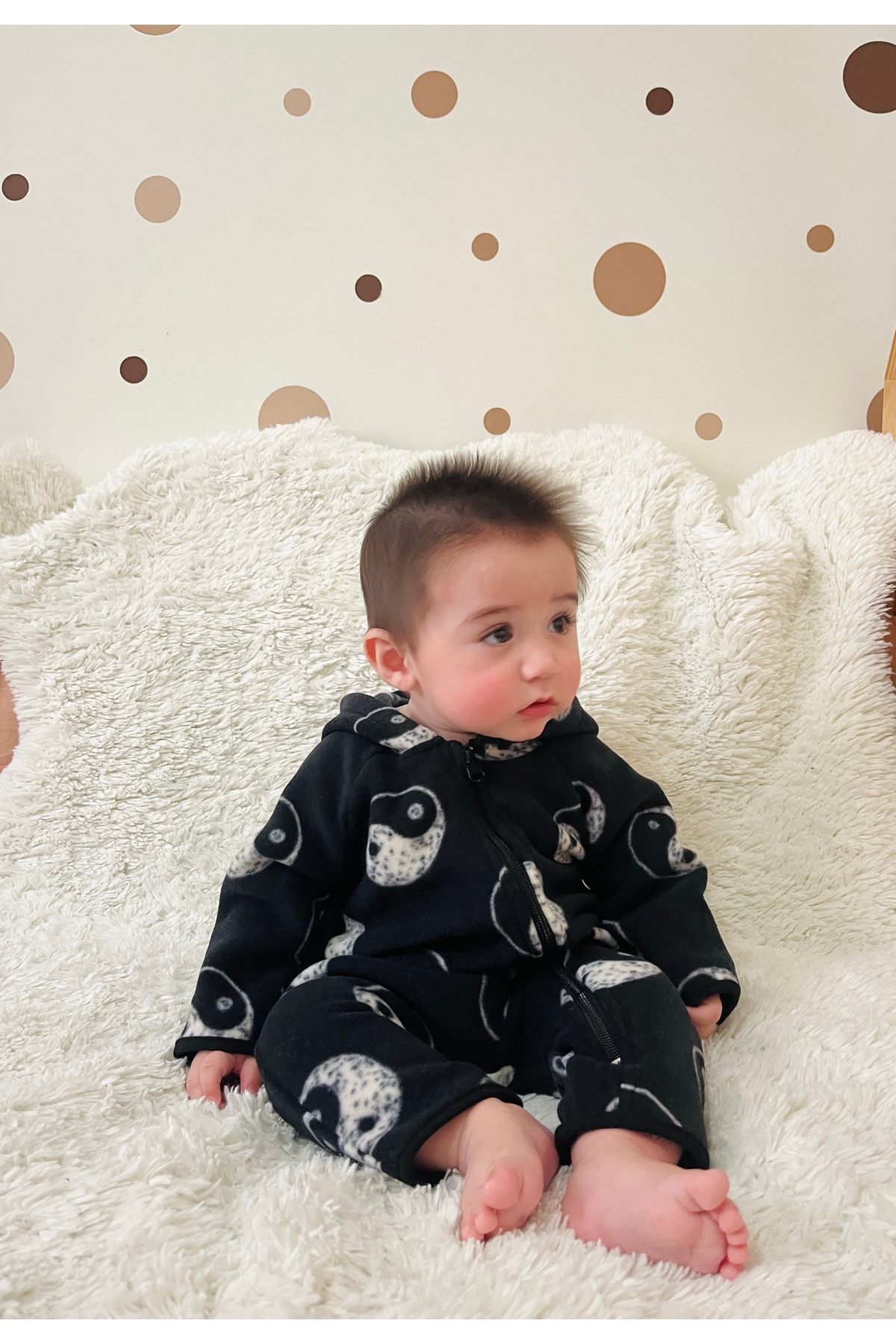 DİVİSTA Unisex Bebek Fermuarlı Tulum Polar Rahat Kumaş fotoğrafı 2 (önizleme)